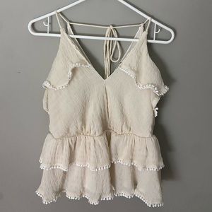 Fab’rik Lacey Cream Blouse Size L